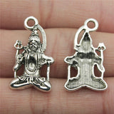 WYSIWYG 10pcs 15x26mm Charms Indian Goddess Shiva DIY Jewelry Findings Antique Silver Color