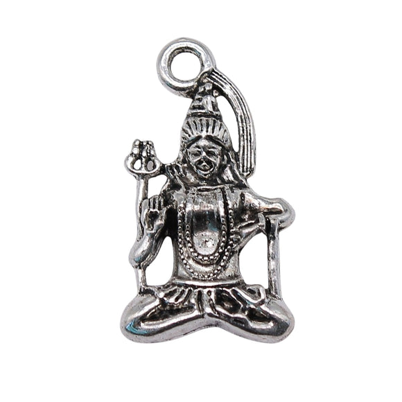 WYSIWYG 10pcs 15x26mm Charms Indian Goddess Shiva DIY Jewelry Findings Antique Silver Color
