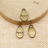 10pcs 15x8mm Peace Charms For Jewelry Making Antique Bronze Color Charms Pendants Jewelry Accessories ef4364