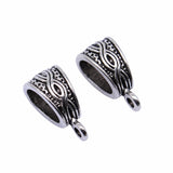 WYSIWYG 10pcs 15x9mm Antique Silver Color Carved Bail Beads For Jewelry Making DIY Jewelry Findings