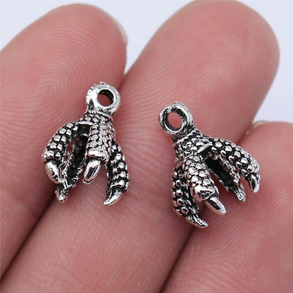 10pcs 15x9mm Antique Silver Color Eagle Claw Charms Pendant For Jewelry Making DIY Jewelry Findings ef4730