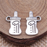 WYSIWYG 10pcs 16x10mm Baby Bottle Pendant Charms Antique Silver Color For Jewelry Making Zinc Alloy Jewelry Findings