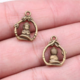 WYSIWYG 10pcs 16x12mm Antique Silver Color Buddha Charms Pendant For Jewelry Making DIY Jewelry Findings
