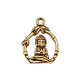 WYSIWYG 10pcs 16x12mm Antique Silver Color Buddha Charms Pendant For Jewelry Making DIY Jewelry Findings
