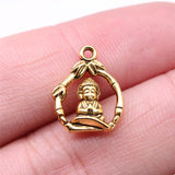 WYSIWYG 10pcs 16x12mm Antique Silver Color Buddha Charms Pendant For Jewelry Making DIY Jewelry Findings