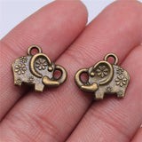WYSIWYG 10pcs 16x13mm Elephant Charms DIY Jewelry Findings Antique Silver Color Antique Bronze Color For Jewelry Making