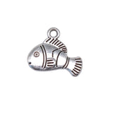 WYSIWYG 10pcs 16x14mm Goldfish Tropical Fish Charm Pendants For Jewelry Making Antique Silver Color Fish Pendants Charm Fish