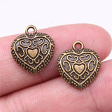WYSIWYG 10pcs 16x14mm Heart Charms For Jewelry Making Antique Silver Plated Antique Bronze Color Jewelry Findings