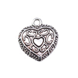WYSIWYG 10pcs 16x14mm Heart Charms For Jewelry Making Antique Silver Plated Antique Bronze Color Jewelry Findings