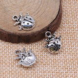 WYSIWYG 10pcs 16x14mm Insect Ladybug Charm Pendants For Jewelry Making Antique Silver Color Ladybug Pendants Charm Ladybug EF3867