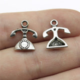 WYSIWYG 10pcs 16x14mm Telphone Charms Antique Silver Color Pendant Charms Jewelry Findings For Jewelry Making