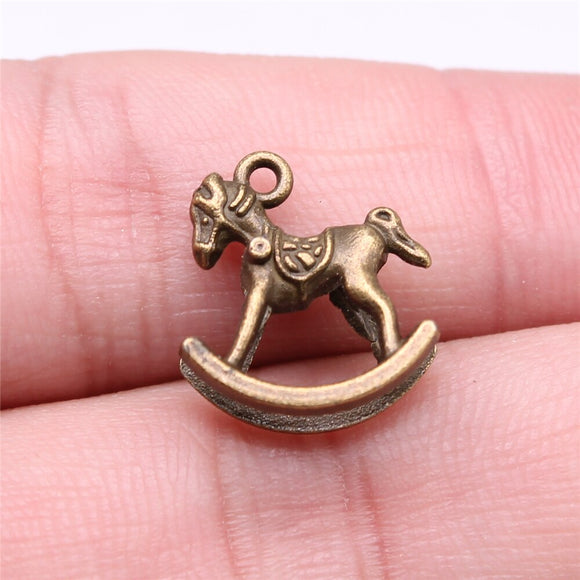 WYSIWYG 10pcs 16x14mm Trojan Horse Charms For Jewelry Making Antique Bronze Color Charms Pendants Jewelry Accessories