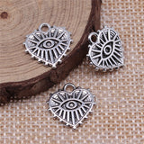 WYSIWYG 10pcs 16x15mm Heart Shaped Eyes Charms Pendant For Jewelry Making DIY Jewelry Findings