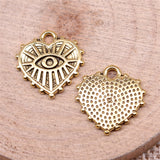 WYSIWYG 10pcs 16x15mm Heart Shaped Eyes Charms Pendant For Jewelry Making DIY Jewelry Findings