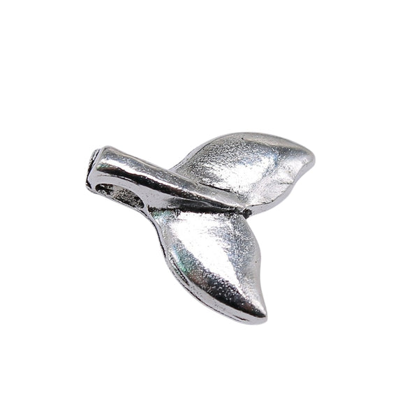 WYSIWYG 10pcs 16x15mm Whale Tail Charm Pendants For Jewelry Making Antique Silver Color Whale Tail Pendants Charm