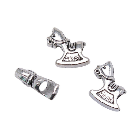 WYSIWYG 10pcs 16x15x6mm Trojan European Big Hole Beads For Bracelet Making DIY Jewelry Making Antique Silver Color