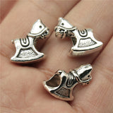 WYSIWYG 10pcs 16x15x6mm Trojan European Big Hole Beads For Bracelet Making DIY Jewelry Making Antique Silver Color