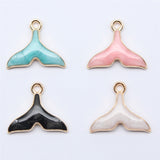 WYSIWYG 10pcs 16x17mm 4 Colors Enamel Whale Tail Charms Pendant For DIY Jewelry Making Handmade Jewelry Craft Findings