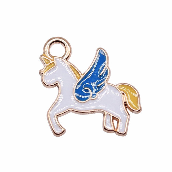 WYSIWYG 10pcs 16x17mm Unicorn Charms KC Gold Color Plated For Jewelry Making Zinc Alloy DIY Charms Jewelry Findings
