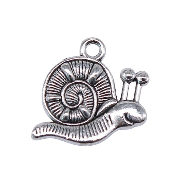 WYSIWYG 10pcs 16x18mm Charms Garden Snail Antique Making Pendant Fit Vintage Tibetan Silver Color DIY Handmade Jewelry