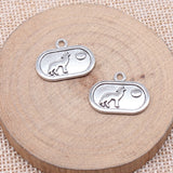 WYSIWYG 10pcs 16x21mm Antique Silver Color Wolf Ow Charms For Jewelry Making