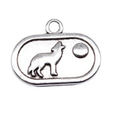 WYSIWYG 10pcs 16x21mm Antique Silver Color Wolf Ow Charms For Jewelry Making