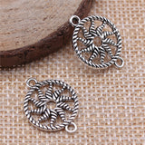 WYSIWYG 10pcs 16x21mm Round Connector Charms Pendants For Jewelry Making 2 Colors Antique Silver Plated Antique Bronze Plated