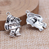 WYSIWYG 10pcs 16x22mm Antique Silver Color Santa Claus Charms Pendant For DIY Jewelry Making Handmade Jewelry Craft Findings