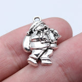 WYSIWYG 10pcs 16x22mm Antique Silver Color Santa Claus Charms Pendant For DIY Jewelry Making Handmade Jewelry Craft Findings