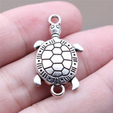 WYSIWYG 10pcs 16x30mm Antique Silver Color Sea Turtle Connector Pendant For DIY Jewelry Making Handmade Jewelry Craft Findings