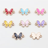 WYSIWYG 10pcs 17.5x10.4mm 8 Colors Enamel Butterfly Connector Charms Pendant For DIY Jewelry Making Handmade Jewelry Findings
