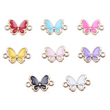 WYSIWYG 10pcs 17.5x10.4mm 8 Colors Enamel Butterfly Connector Charms Pendant For DIY Jewelry Making Handmade Jewelry Findings