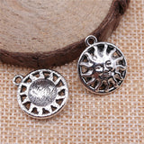 WYSIWYG 10pcs 17mm Sun Charms For Jewelry Making DIY Jewelry Findings Antique Silver Color Antique Bronze Color