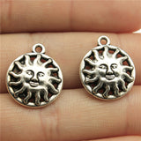 WYSIWYG 10pcs 17mm Sun Charms For Jewelry Making DIY Jewelry Findings Antique Silver Color Antique Bronze Color
