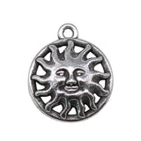 WYSIWYG 10pcs 17mm Sun Charms For Jewelry Making DIY Jewelry Findings Antique Silver Color Antique Bronze Color