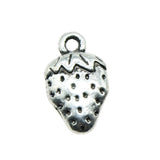 WYSIWYG 10pcs 17x10mm Antqiue Silver Color Pendant Strawberry Charm Strawberry Pendants Strawberry For Jewelry Making