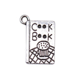 WYSIWYG 10pcs 17x11mm Cook Book Charm Pendants For Jewelry Making Antique Silver Color Cook Book Pendants Charm