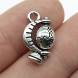 WYSIWYG 10pcs 17x12mm Globe Charms Antique Silver Color Pendant Charms For Jewelry Making Jewelry Accessories