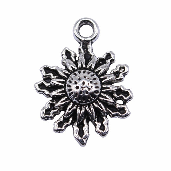 WYSIWYG 10pcs 17x13mm/22x29mm Sun Pendant Charms Antique Silver Color For Jewelry Making Zinc Alloy Jewelry Findings