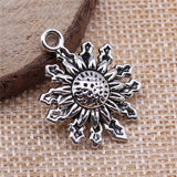 WYSIWYG 10pcs 17x13mm/22x29mm Sun Pendant Charms Antique Silver Color For Jewelry Making Zinc Alloy Jewelry Findings
