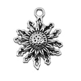WYSIWYG 10pcs 17x13mm/22x29mm Sun Pendant Charms Antique Silver Color For Jewelry Making Zinc Alloy Jewelry Findings