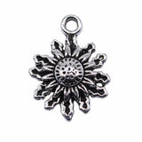 WYSIWYG 10pcs 17x13mm/22x29mm Sun Pendant Charms Antique Silver Color For Jewelry Making Zinc Alloy Jewelry Findings