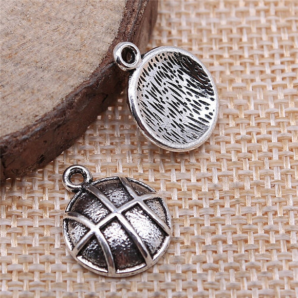 WYSIWYG 10pcs 17x13mm Basketball Charms Antique Silver Color Pendant Charms Jewelry Findings For Jewelry Making