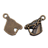 WYSIWYG 10pcs 17x13mm Horse Head Charms Pendants For Jewelry Making 2 Colors Antique Silver Plated Antique Bronze Plated