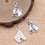 WYSIWYG 10pcs 17x13mm Horse Head Charms Pendants For Jewelry Making 2 Colors Antique Silver Plated Antique Bronze Plated