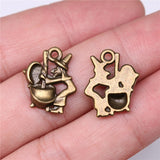 WYSIWYG 10pcs 17x14mm Antique Bronze Antique Silver Color Witch Charms For DIY Jewelry Making DIY Jewelry Findings
