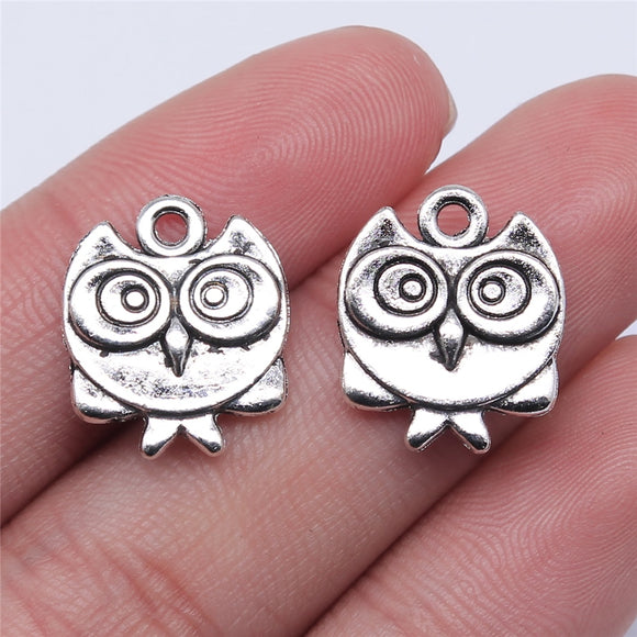 WYSIWYG 10pcs 17x14mm Double Sided Owl Pendants Owl Pendants For Jewelry Making Owl Charm Pendants