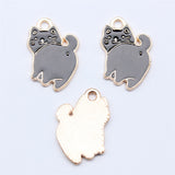 WYSIWYG 10pcs 17x14mm KC Gold Color Enamel Cat Charms Pendant For DIY Jewelry Making Handmade Jewelry Craft Findings