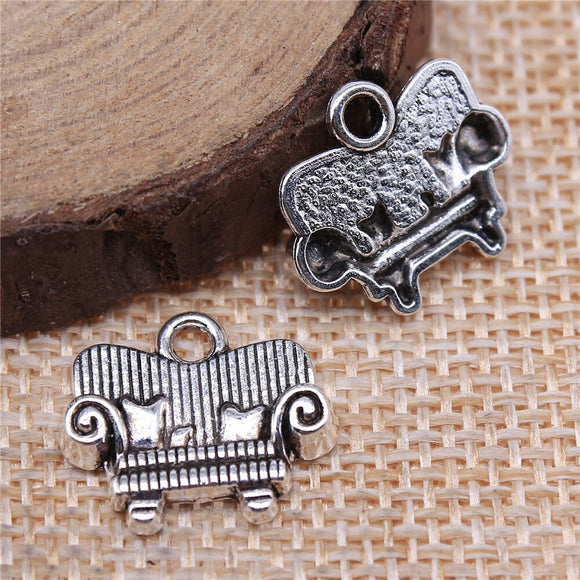 10pcs 17x14mm Sofa Charms DIY Jewelry Findings Antique Silver Color Antique Bronze Color For Jewelry Making ef4749