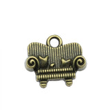 10 piezas de dijes para sofá de 17 x 14 mm, accesorios de joyería DIY, color plata antigua, color bronce antiguo para la fabricación de joyas ef4749